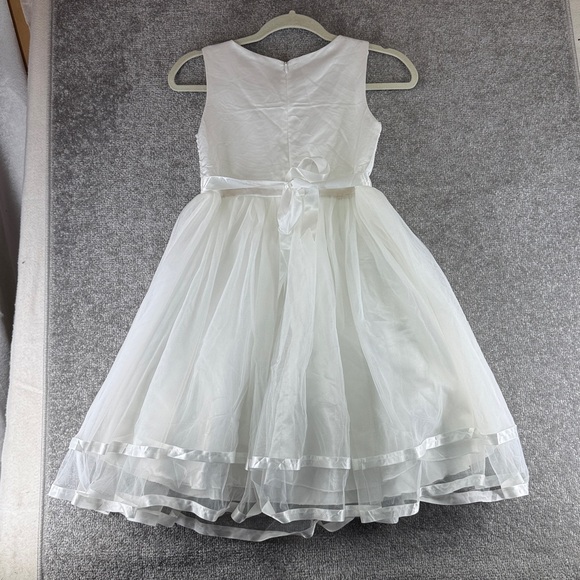 Sunny Fashion Sleeveless Elegant White Kids Dress Flower Girl Baptism Girls 10 - Picture 7 of 12